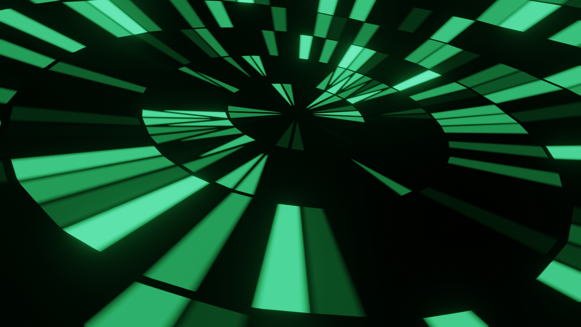 A green disk broken up into squares, reminiscent of a vinyl record